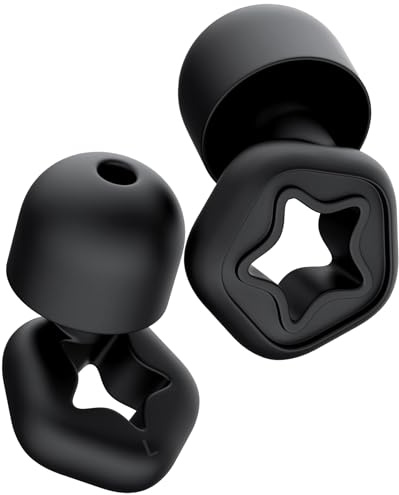 Ear Plugs for Sleep and Noise Reduction - 27dB Noise-Cancelling Ultra Comfortable Reusable Earplugs for Focus, Travel, and Concerts | Flexible Hearing Protection in S/M/L Sizes - Black