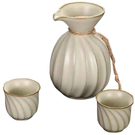 CAFIEDR Exquisites Set mit 3 eleganten Weinsets aus Keramik, beheizter Krug, Weinkrug, Sake-Becher, S