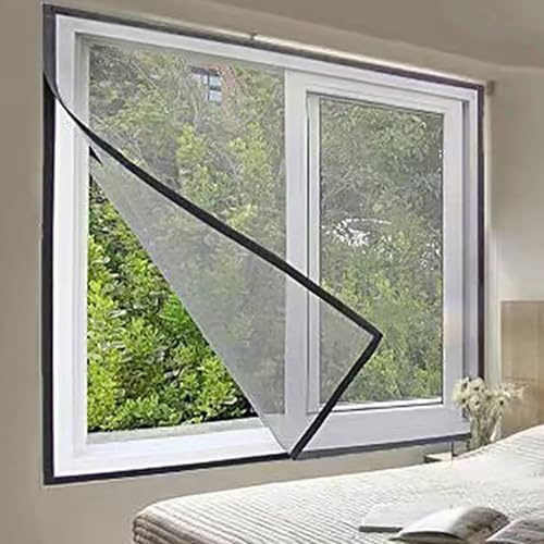 60x105cm Selbstklebendes Insektenschutz Fenster mit Klettband, DIY Fliegengitter Dachfenster Fenster, Moskitonetz Fenster, Fliegengitter Katzensicher