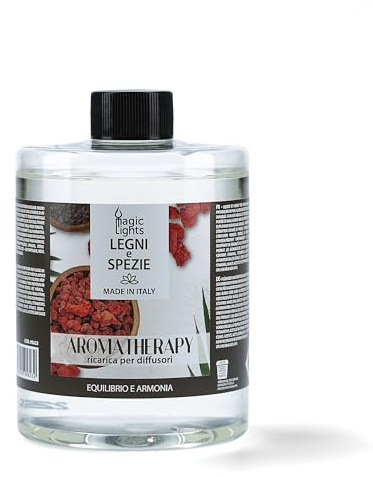 Magic Lights Ricarica Diffusore a Bastoncini 500ml | Aromaterapia Legni e Spezie | Essenza Profumatore Ambiente Lunga Durata | Prodotto in Italia (Torino) | Equilibrio & Armonia