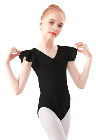 Twirbalux Girls Ballet Leotard, Girls Flutter Sleeve Dance Leotard for Ballet, Gymnastics