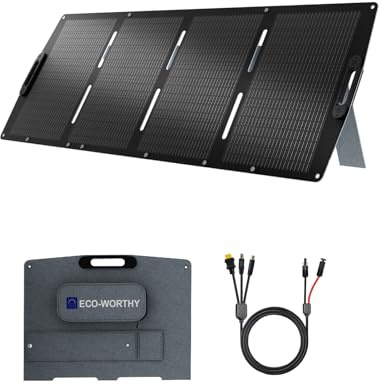 ECO-WORTHY 200W Faltbare Solarpanel für Powerstation, ETFE-Material | Tragbares Solarmodul für Camping Wohnmobil, Outdoor Notstromversorgung