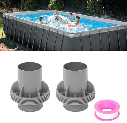 Xevinas Pool Zubehör - Aufstellpool Sandfilterpumpe Ersatz, 38 Mm Poolschlauch Adapter, Robustes Und Langlebiges Schlauchadapter Pool Poolpumpe Zubehör Für Flowclear, Coleman Und Intex P6916 (2STK)