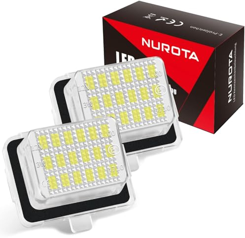 NUROTA Led Kennzeichenbeleuchtung - Canbus LED-Technologie - Wasserdicht Kennzeichenleuchte für W204, W212, W221, S204, S212, C204, C207, A207, CLA C117