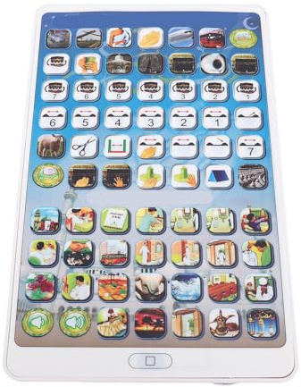 Dilwe Tablette d'apprentissage -Langue pour Les Enfants de 3 à 8 Ans, Jeux de Vocabulaire Interactifs, Conception Portable Légère, Bords Arrondis en Famille, Fonction de Commutation de Langue,