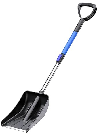 Pala da neve per, pala da neve telescopica per auto, ergonomica, regolabile, per giardinaggio, per inverno, casa, garage, terrazza, cortile, giardino, pulizia del prato, scavare, camion