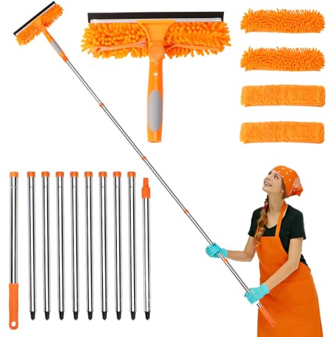 COEWUR Telescopic Window Cleaner with 4.5m Long window cleaning poles