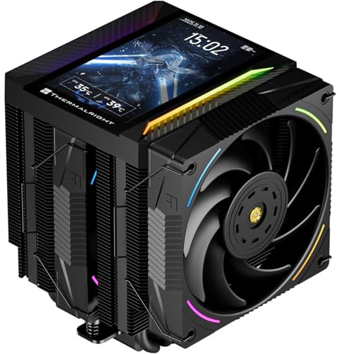 Thermalright Peerless Assassin 120 VISION MAX ARGB Black CPU-Kühler, PC-Kühler mit 6 Heatpipes, 5 Zoll magnetischem Display-480x854 Auflösung, für AM4/AM5 und Intel LGA1700/1851