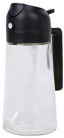 Générique Flacon pulvérisateur d'huile – Distributeur 2 en 1, verseur de vinaigre en Verre, pulvérisateur à Brume Fine de 470 ML, Pot Rechargeable à Large Ouverture, d'huile d'olive de Cuisine,