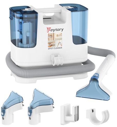Macchina portatile per la pulizia di tappeti e tappezzeria, potente smacchiatore a ventosa da 500 W, con doppio serbatoio d'acqua, 2 spazzole per la pulizia di divani, tappeti, materassi, sedili auto