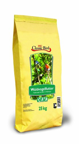 CLASSIC BIRD Fågelmat skogsfågelfoder 25 kg | Fågelfoder av skalat havre | fågelfoder baklinfrö | skogsfågelfoder | fågelmat året runt | fodervallmo | kanariefrö