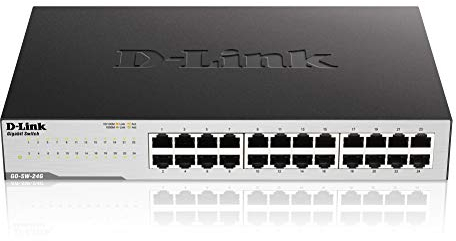 D-Link GO-SW-24G - Switch 24 puertos Gigabit Ethernet LAN RJ-45, Sin gestión, 1000 Mbps por Puerto, sobremesa o rack, negro