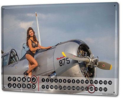 Wandkalender 2019 Jahreskalender Dauerkalender 2020 Kalender 2021 Terminplaner Fotokalender Nostalgie Bar Restaurant Propellermaschine Metall Magnet