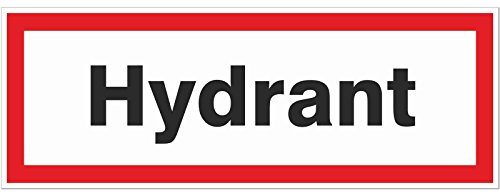 1 x Hydrant Schild Brandschutz Hinweisschild Brandschutz Feuerwehr 220 x 80 mm, 2 mm Aluminium-Verbundmaterial