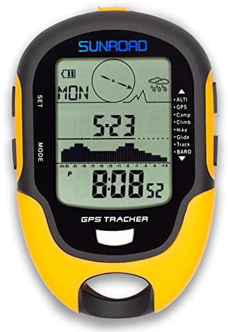 Altimeter GPS Digital Waterproof Outdoor Altitude Pre-Warning Remind Compass Stopwatch Sports -Barometer Weather Forcast Pedometer SUNROAD