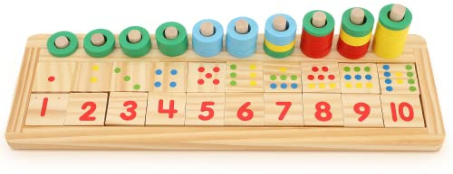 Boxiki kids Holzpuzzle Zahlen zum Lernen & Spielen - Mathe zum steigern der Intelligenz - Montessori, Kindergarten & Vorschule Spielzeug für Kinder ab 3 Jahren.