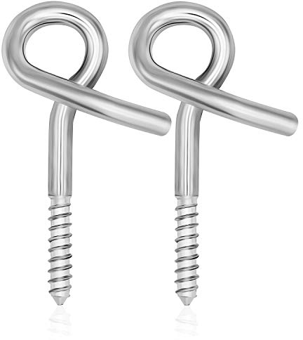 everlar® Sicherheits Schraubhaken I 2 Stk. I Hochfeste Deckenhaken mit Gewinde I Sicherheitshaken für die Verwendung in Holz und mit Dübel in Stein & Beton I 8 mm