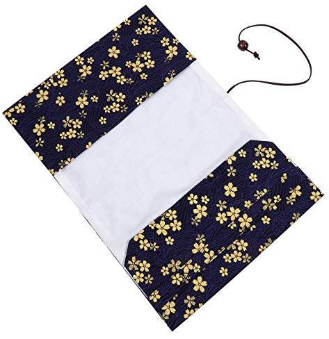VOSAREA Stoff Buchumschlag Kirschblüten Buchumschlag Gold Stempel für Sammelalbum Lehrbuch Tagebuch Buch Tagebuch Buch A5 DIY Schutz Fall Dekoration
