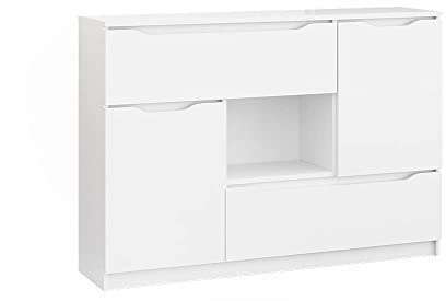 Vicco Kommode Ruben, Kommodenschrank, Weiß, 120 x 84 cm