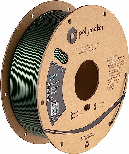 Polymaker PB01035 Filament PETG hitzebeständig, hohe Zugfestigkeit 1.75mm 1000g Dunkelgrün PolyLit