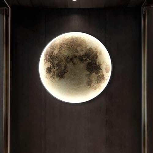 GUANSHAN Simulation Mond LED Wandbeleuchtung Luxus Nachttischlampe Dekoration Hintergrund Wandlampe für Korridor Eingang Schlafzimmer Wohnzimmer, 30CM/11.9''