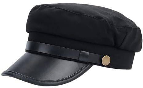 Bamboopack Cappello da autista nero retrò piatto top cappello premium portiere Newsboy Driver cappello per uomo donna abbigliamento quotidiano viaggio festa a tema