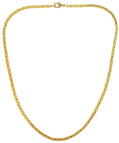 Feine Königskette 18kt vergoldet 2,4mm Länge 70cm, Halskette Herren-Kette Goldkette Damen Geschenk Schmuck ab Fabrik Italien tendenze