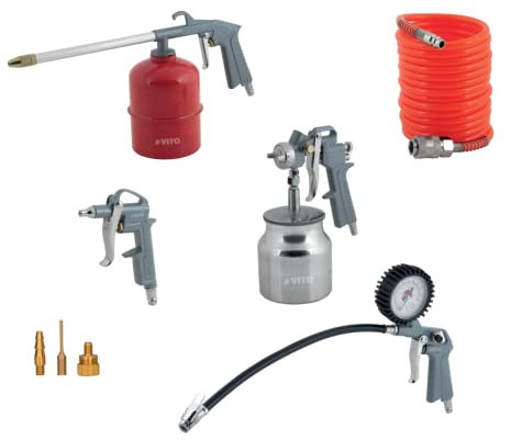 VITO - Kit pneumatique de 8 accessoires pour Compresseurs d'air