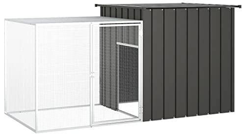 vidaXL Hühnerkäfig Anthrazit 200x91x100cm Verzinkter Stahl Kleintierstall