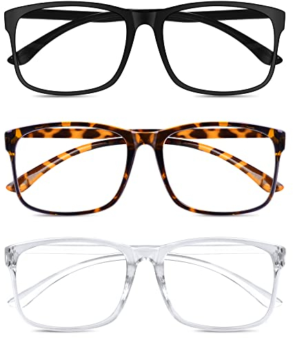 AOOWU Lunettes Anti-Lumière Bleue, 3PCS lunettes gaming pc anti uv lumiere bleue filtre ordinateur homme femme, Lunettes de Jeu Anti-Fatigue Oculaire avec Tournevis Réglable,A