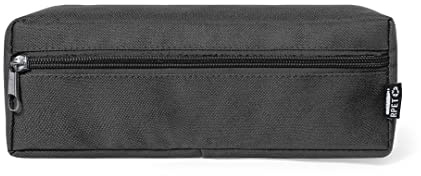 makio Rechteckiges, umweltfreundliches Federmäppchen mit Reißverschluss, recyceltes RPET-Finish, Schwarz , Schüleretui