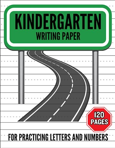 KINDERGARTEN WRITING PAPER: 120 Page Blank Dotted Line Notebook with Belongs to Page for Students to Practice Writing Letters and Numbers, Gift - ... Secret Santa), Birthday or Back to School