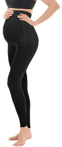 Herzmutter Umstandsleggings High Waist - OekoTex 100 - Stretch Leggings Schwangerschaft - Blickdicht - Umstandsmode Leggings - 1900 (M-L)