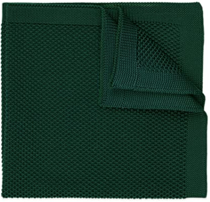 THE GENTS LAB 100% Polyester Knitted Pocket Square (Dark Green)