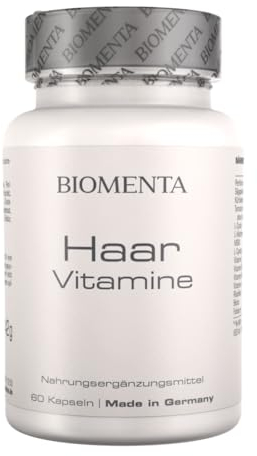 BIOMENTA Haar Vitamine - Hochdosierter Wirkstoffkomplex - 60 Haarvitamine Kapseln - Premiumqualität