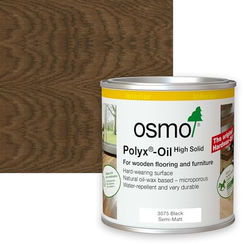 Osmo Polyx Oil Tints, Semi Matt Finish (375ml, 3075 Black, Semi-Matt)