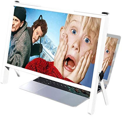 3D-Laptop-Bildschirmlupe 2021 Copmputer Telefon-Bildschirmlupe Verstärker Gaming Video Filme Vergrößerer Mobiler Projektor, Tablet-Desktop-Bildschirmlupe (Color : White) (White)