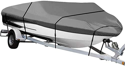 Telo Copri per Barche Impermeabile Telo Copribarca Impermeabile, Telone For Barca Resistente For Tutte Le Condizioni Oxford 300D For Protezione Esterna Adatto A V-Hull, Tri-Hull, Motoscafo Rimorchiabi