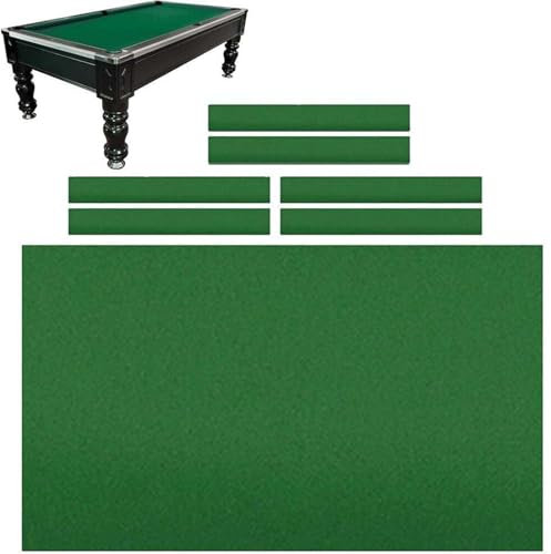 ZSZOOBFD Billard Tischdecke Kissenstreifen Einfarbig Tuch Filz Premium Billardtisch Abdeckung Tuch Filz Set Mit Polsterstoffstreifen Für Den Einsatz in Bars Clubs Hotels Usw,03,9FT