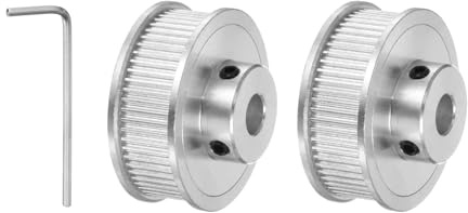 Kozelo 2 st 2GT synkroniseringsremskivor - [8mm hål x 40 mm OD] synkronhjul 60 tänder per 10 mm bredd mekanisk manövrering CNC 3D-skrivare, silverton