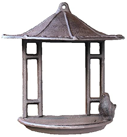 Vogelfutterhaus Vogelfutterspender Iron Tapered Dome Bird Feeder Home Garden Wall Mounted House Shape Geeignet Für Den Garten Futterhaus für Vögel Vogelfutterstation