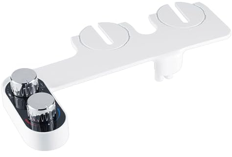 Bidet Einsatz für Toilette Wc Bidet Aufsatz für Toilette mit Einziehbare Selbstreinigende Doppeldüsen Einstellbarer Wasserdruck(Color:White Upgrade)