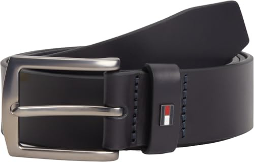 Tommy Hilfiger Herren Gürtel Denton 3,5 cm Ledergürtel, Blau (Space Blue), 105 cm