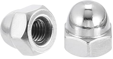 uxcell #10-32 Acorn Cap Nuts, 20Pcs 304 Stainless Steel Dome Cap Head Acorn Nut Hardware Nuts for Bolt Cover, Silvery
