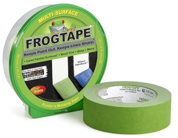 Frog Tape Ruban de masquage vert multi-surfaces pour peinture et décoration d'intérieur pour lignes nettes sans bavure de peinture Frogtape Ruban de masquage de peinture (24 mm x 41 m)