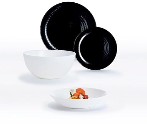 Servizio da tavola 19 pezzi Pampille Black & White Luminarc