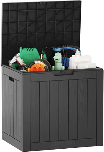 EAST OAK Auflagenbox Wasserdicht Gartenbox/Kissenbox Outdoor 117 Liter, Aufbewahrungsboxen für Garten, Balkon, Terrasse, Pool, Spielzeug Storage, Gartentruhe, Wetterfest, UV-Schutz, 58×43×53CM
