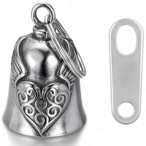 ZEPIQOR llavero Moto Campana Guardiana, Aceite Campana de Motocicleta Ángel de la Guarda, con Anillo Colgante, para Bicicletas, Coches, Motocicletas, Vehículos Eléctricos