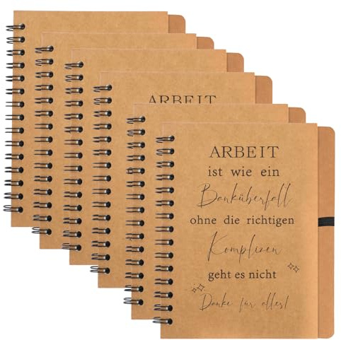 6 Stück Kleines Dankeschön Geschenke für Kollegen, A6 Spirale Notizbuch | Abschiedsgeschenk Kollegen, Mitarbeiter Geschenke für Erzieherin Lehrer Jobwechsel