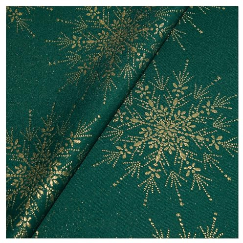 StoffTex Tischdecke Weihnachten I Tischtuch I Tischwäsche I Dauerhaft Kratzfest I Festliche Tischdekoration Weihnachten Weihnachtsmotiv (Grün-Gold, Style 3, 50 x 50 cm)